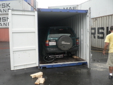 Container loaded and the cars secured
